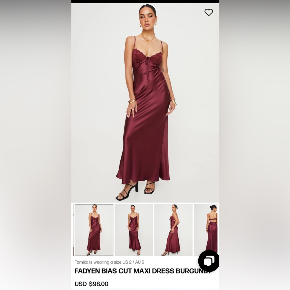 Princess Polly Burgundy Maxi Dress